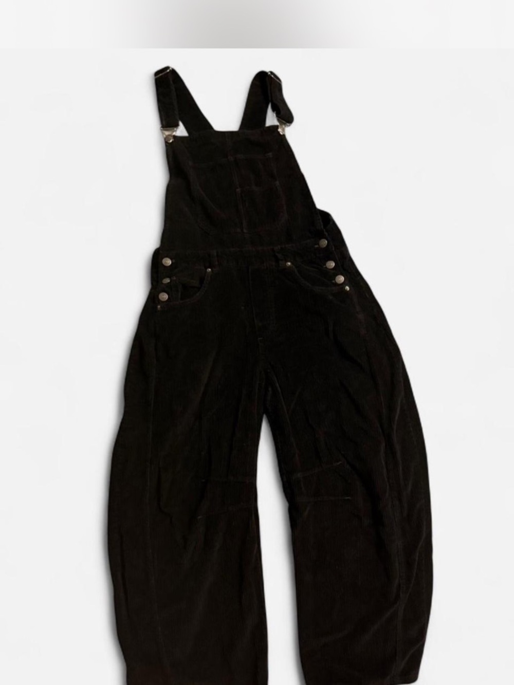 Free People We The Free Good Luck Barrel Overalls Black Corduroy Size S Sold Out - Picture 3 of 6